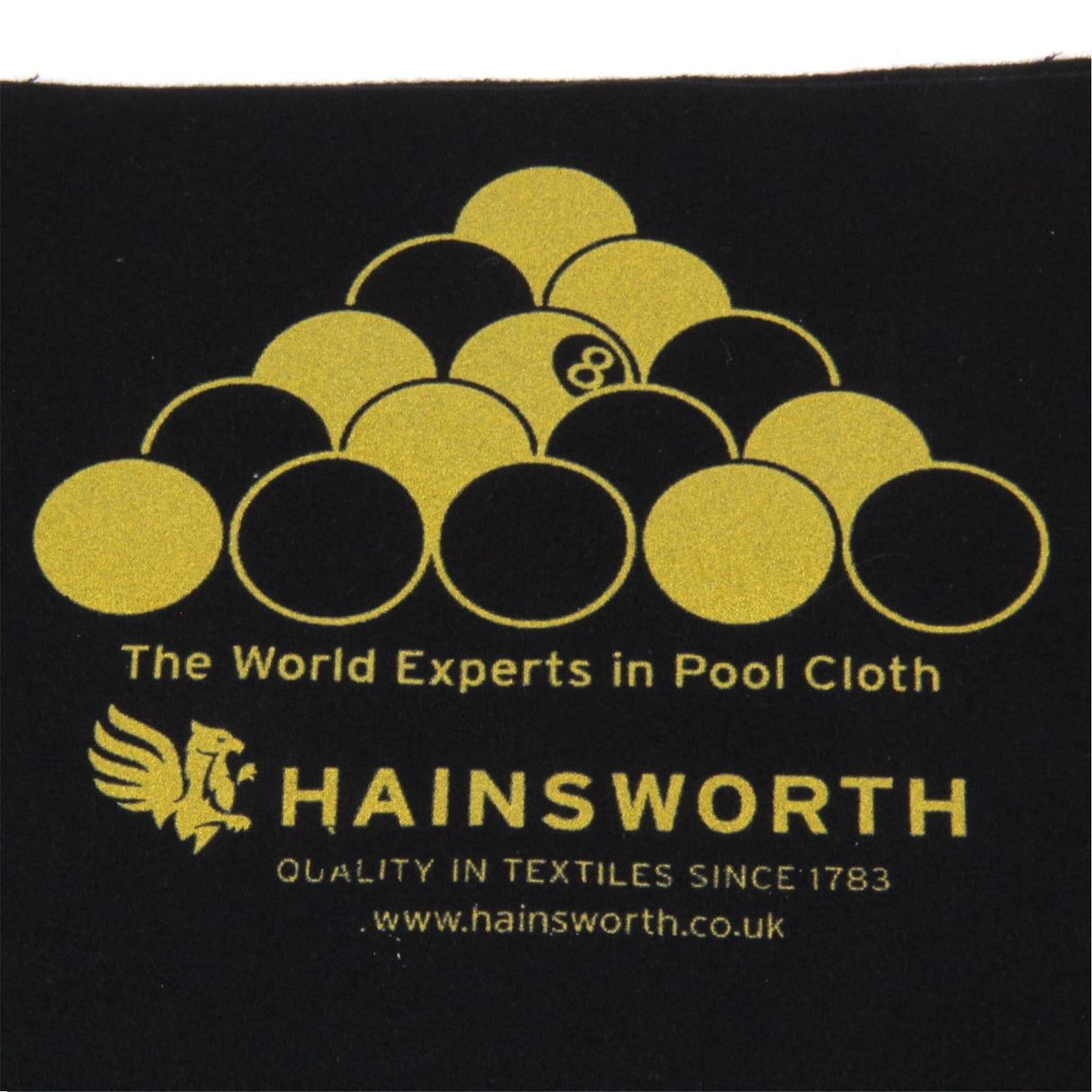 Hainsworth BLACKBALL RULES Pool Table Racking Cloth - Black