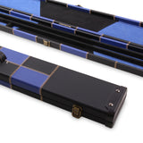 Deluxe 2 Piece 3 SLOT CHEQUERED Snooker Pool Cue Case with Plastic Ends