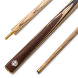 PRO147 WALNUT ASH 2 Piece Centre Joint Snooker Pool Cue with 9.5mm Tip and Extension Thread
