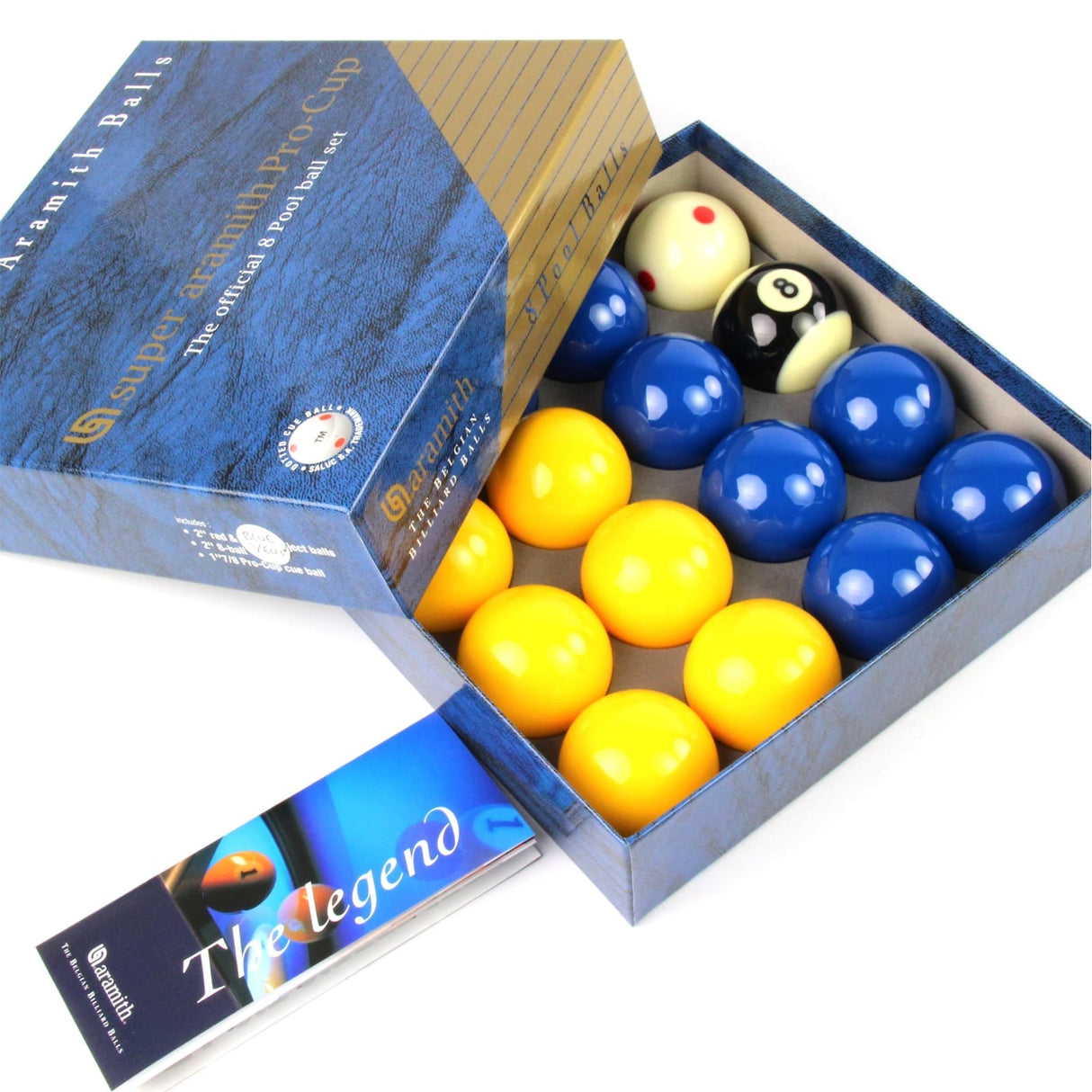 EXCLUSIVE! Super Aramith BLUE and YELLOW PRO CUP 2Inch Pool Balls