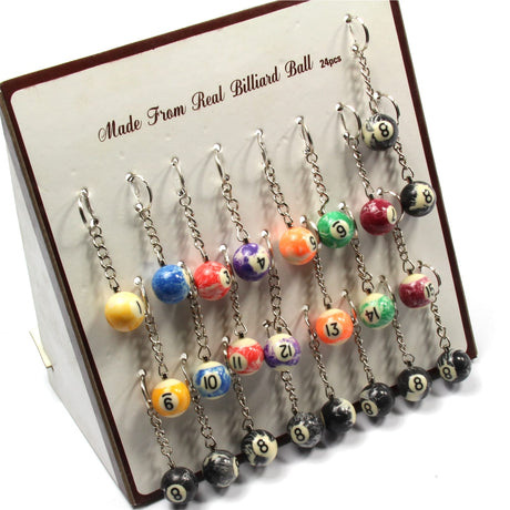 Marbleized Miniature Pool Ball Key Ring - 2.5cm