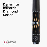 Dynamite Billiards Diamond Series 58 Inch 2 Piece Centre Joint American Pool Cue with Premium Tapered Maple Shaft and 12.5mm Layered Everest Tip – Designed and endorsed by World Pool Champion, Darren Appleton