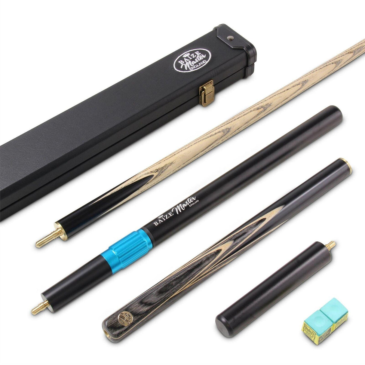 Baize Master MAPLE EMPEROR SNOOKER CUE SET with Case 2 x Extensions and Chalk