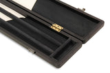 Baize Master 3/4 Luxury WIDE ALL BLACK 2 CUE Snooker Cue Case with Round Corners