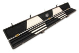 Baize Master 3/4 Luxury WIDE ALL BLACK 2 CUE Snooker Cue Case with Round Corners