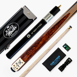 O’MIN “Hunter V” One Piece Hand Spliced 57 Inch Ultra Luxury Professional English Pool Cue and Case Set with Hand-Fitted Omin Cues Pro 8.8mm Tip – Handmade in Thailand by O’MIN Cues