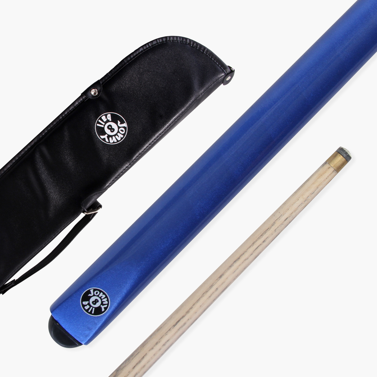 Jonny 8 Ball Junior Metallic E-Series 48 Inch 2 Piece Centre Joint Kids Snooker Pool Cue and Soft Case Set 9.5mm Tip