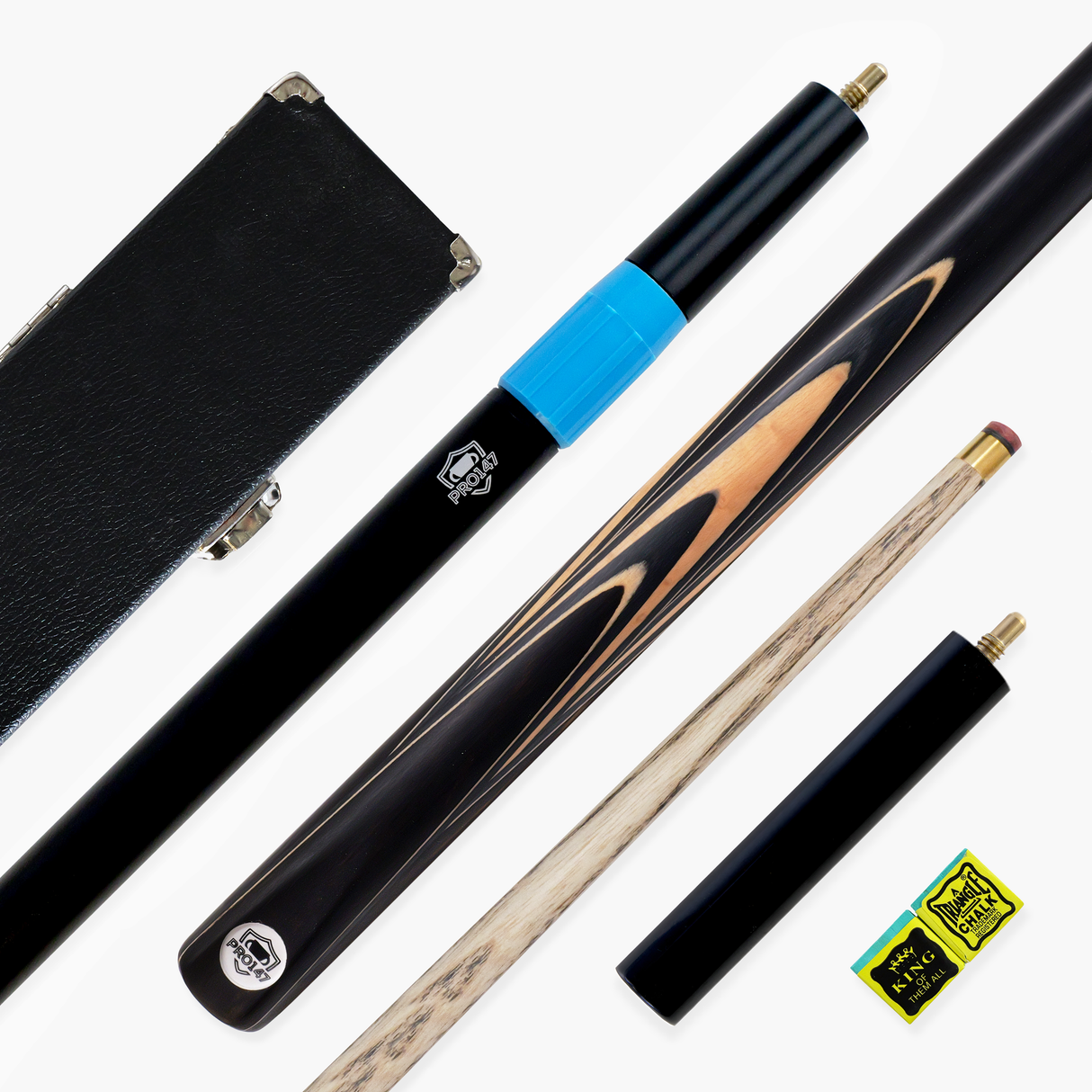 PRO147 Pearl Series C 57 Inch 3/4 Jointed Snooker Pool Cue and Case Set 9.5mm Pro Tip