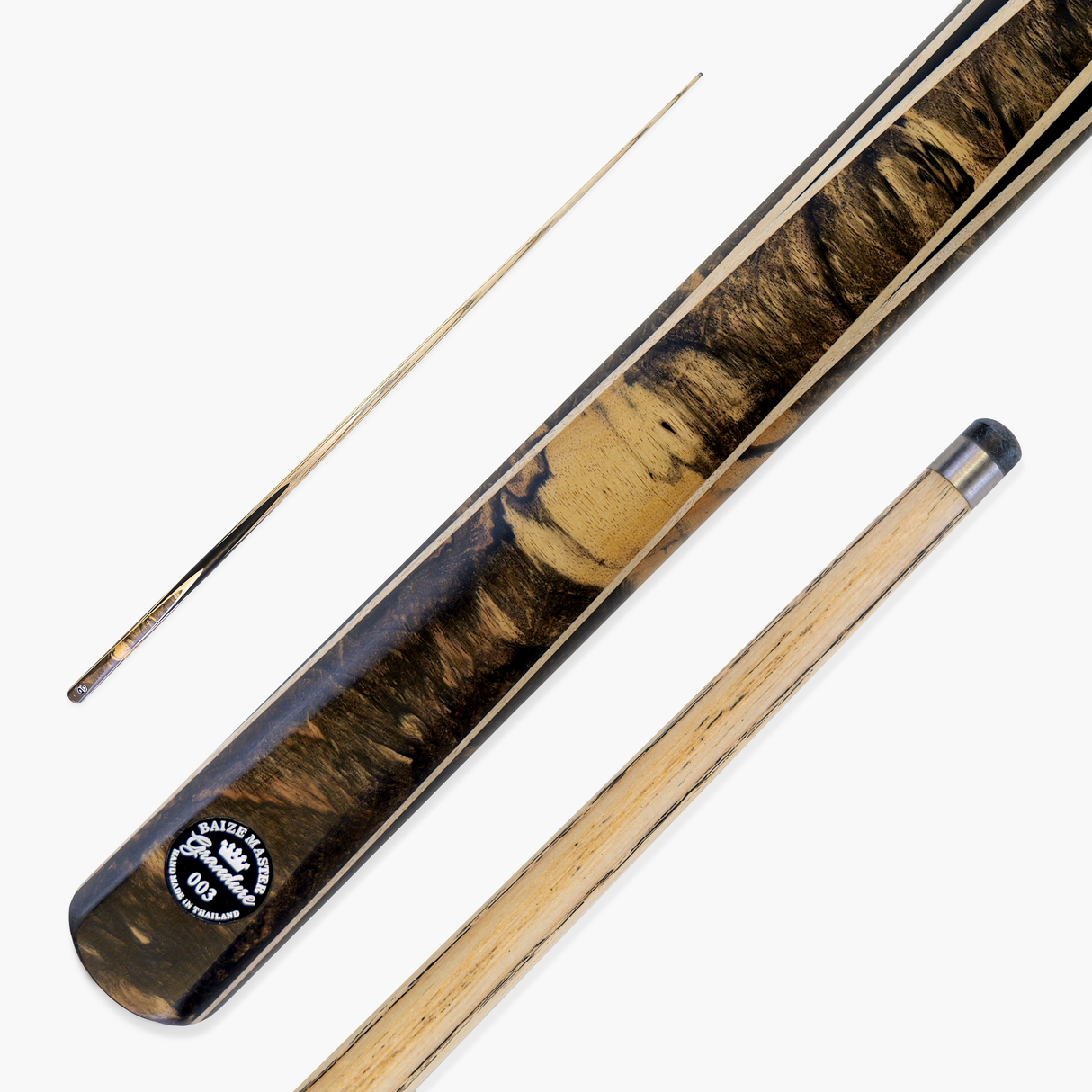 Baize Master Limited Edition Grandure One Piece Hand Spliced Ultra-Premium English Pool Cue with Titanium Ferrule and Hand-Fitted Asia Cues Pro 8mm Tip – Handmade in Thailand by Asia Cues