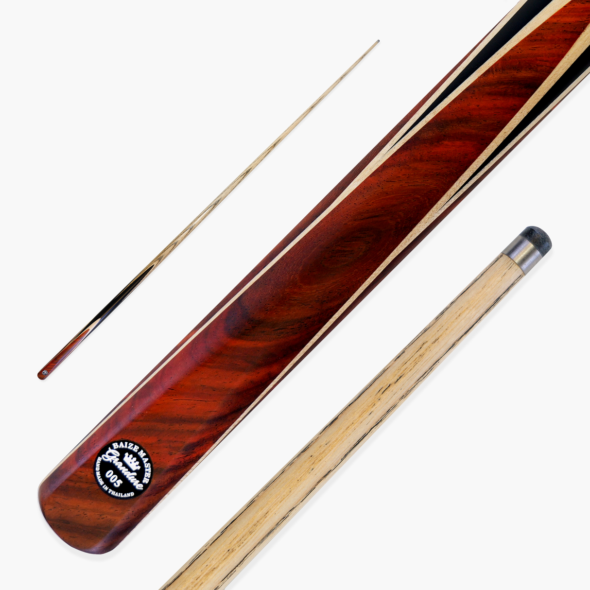 Baize Master Limited Edition Grandure One Piece Hand Spliced Ultra-Premium English Pool Cue with Titanium Ferrule and Hand-Fitted Asia Cues Pro 8mm Tip – Handmade in Thailand by Asia Cues