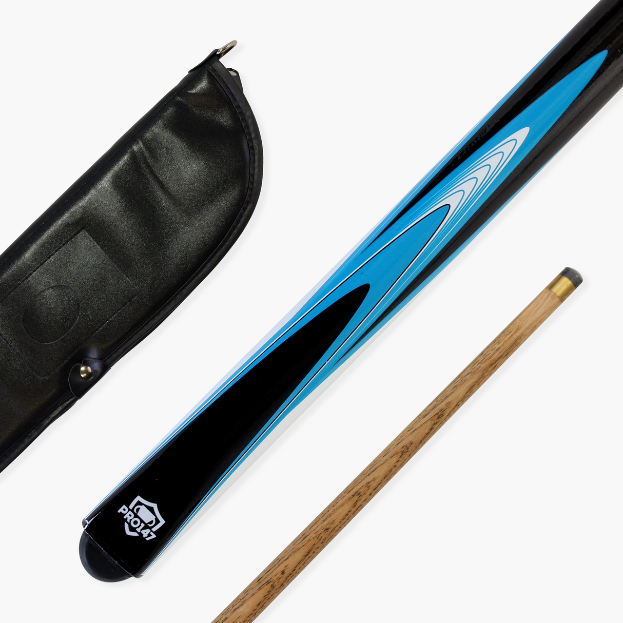 PRO147 Tsunami 57 Inch 2 Piece Ash Snooker Pool Cue and Soft Case Set 9.5mm Tip