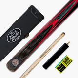 Baize Master Gold Series RED EMPEROR 8-BALL POOL CUE SET with 57 Inch Hand Spliced 3/4 Joint Cue 8mm Tip, Deluxe Black Interior Hard Case and 2 x Chalk