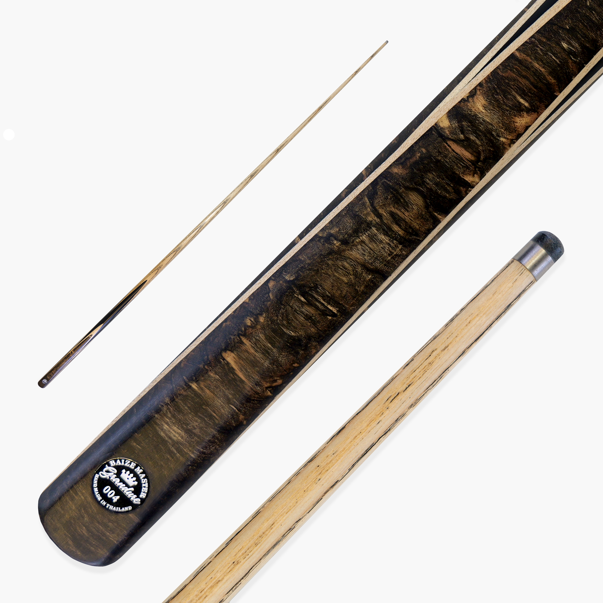 Baize Master Limited Edition Grandure One Piece Hand Spliced Ultra-Premium English Pool Cue with Titanium Ferrule and Hand-Fitted Asia Cues Pro 8mm Tip – Handmade in Thailand by Asia Cues