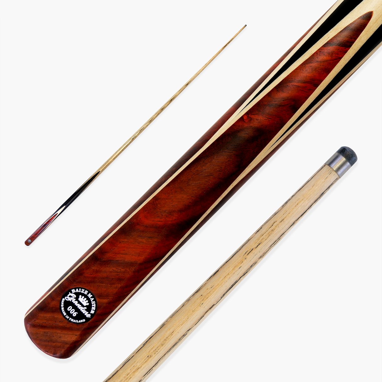 Baize Master Limited Edition Grandure #006 One Piece Hand Spliced Ultra-Premium English Pool Cue with Titanium Ferrule and Hand-Fitted Asia Cues Pro 8mm Tip – Handmade in Thailand by Asia Cues