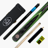 Baize Master GREEN EMPEROR SNOOKER CUE SET with Case 2 x Extensions and Chalk