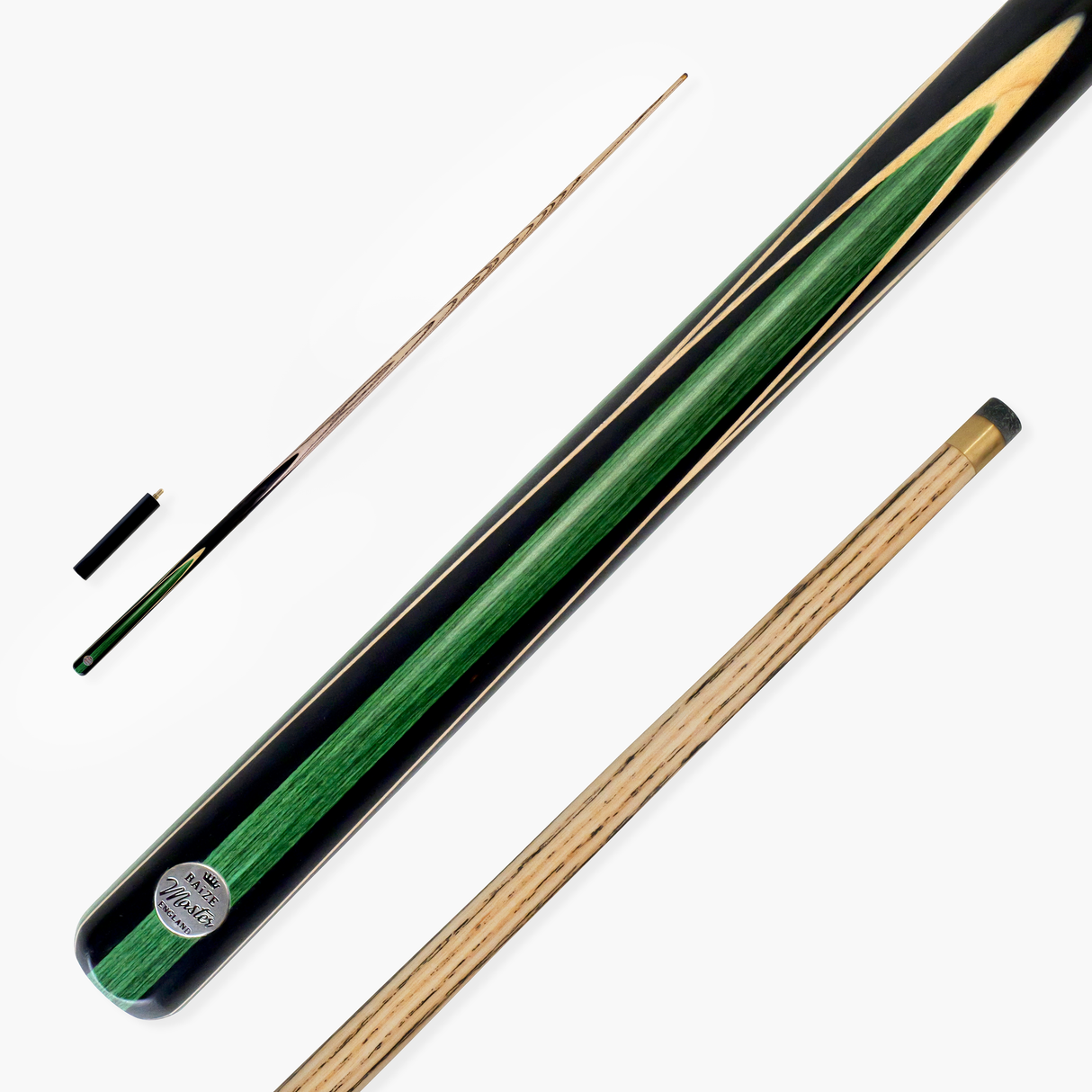 Baize Master 1 Piece GREEN JESTER 57 Inch Ash Snooker Pool Cue with 9.5mm Tip