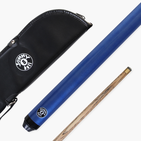 Jonny 8 Ball 48 inch BLUE JET JUNIOR 2pc Ash Pool Snooker Cue & SOFT CASE