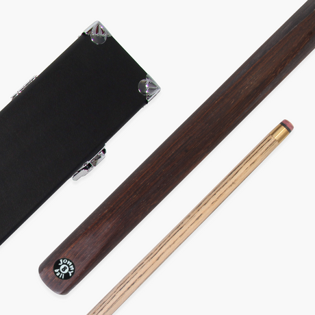 Jonny 8 Ball Challenger 57 Inch 2 Piece English Pool Cue and Case Set with 8mm Pro Leather Tip with Black Hard Case