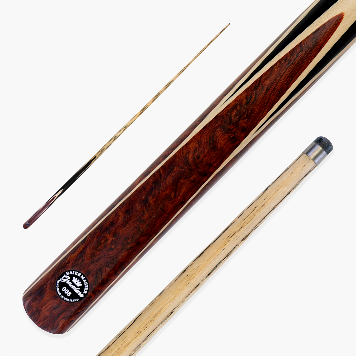 Baize Master Limited Edition Grandure #008 One Piece Hand Spliced Ultra-Premium English Pool Cue with Titanium Ferrule and Hand-Fitted Asia Cues Pro 8mm Tip – Handmade in Thailand by Asia Cues