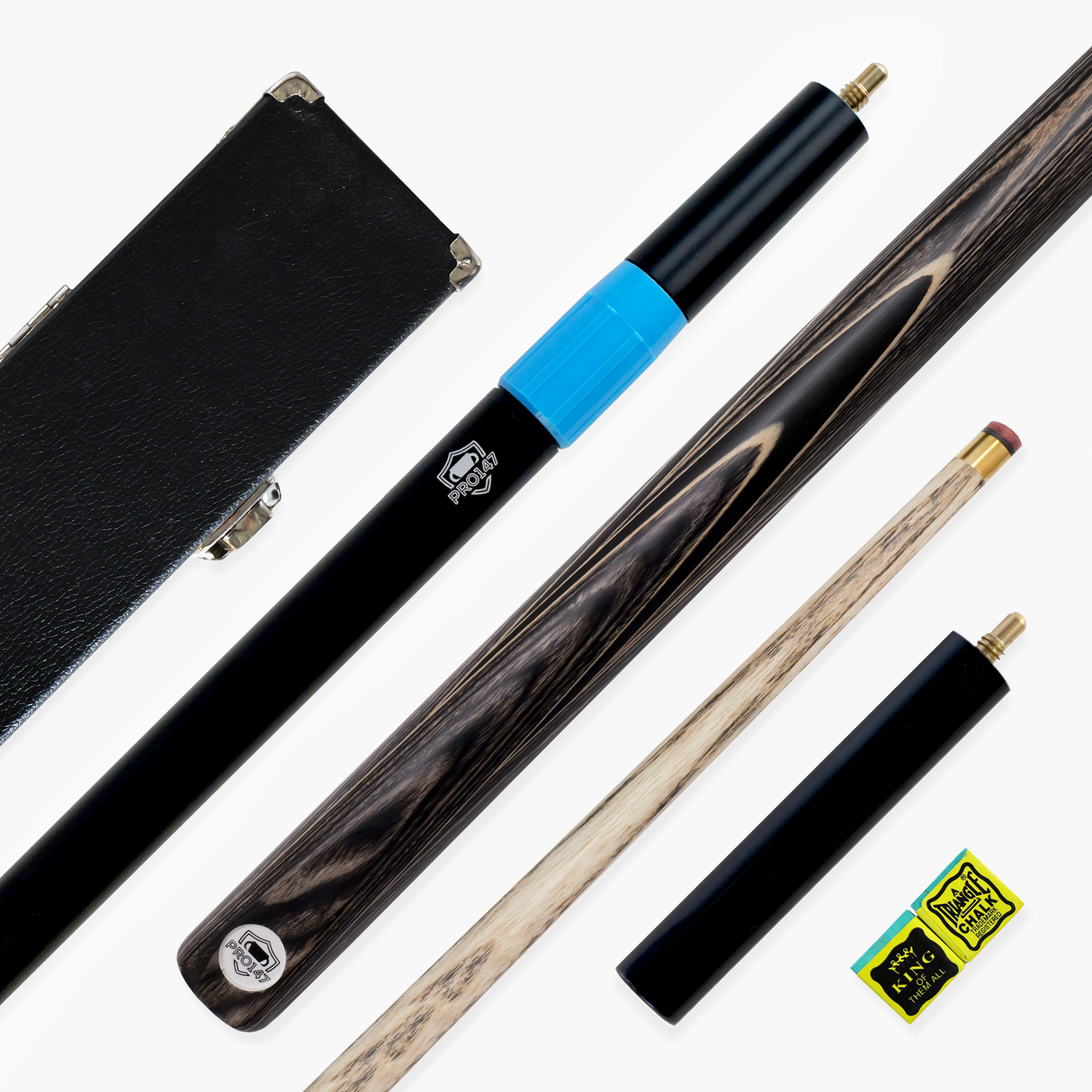 PRO147 Pearl Series D 57 Inch 3/4 Jointed Snooker Pool Cue and Case Set 9.5mm Pro Tip