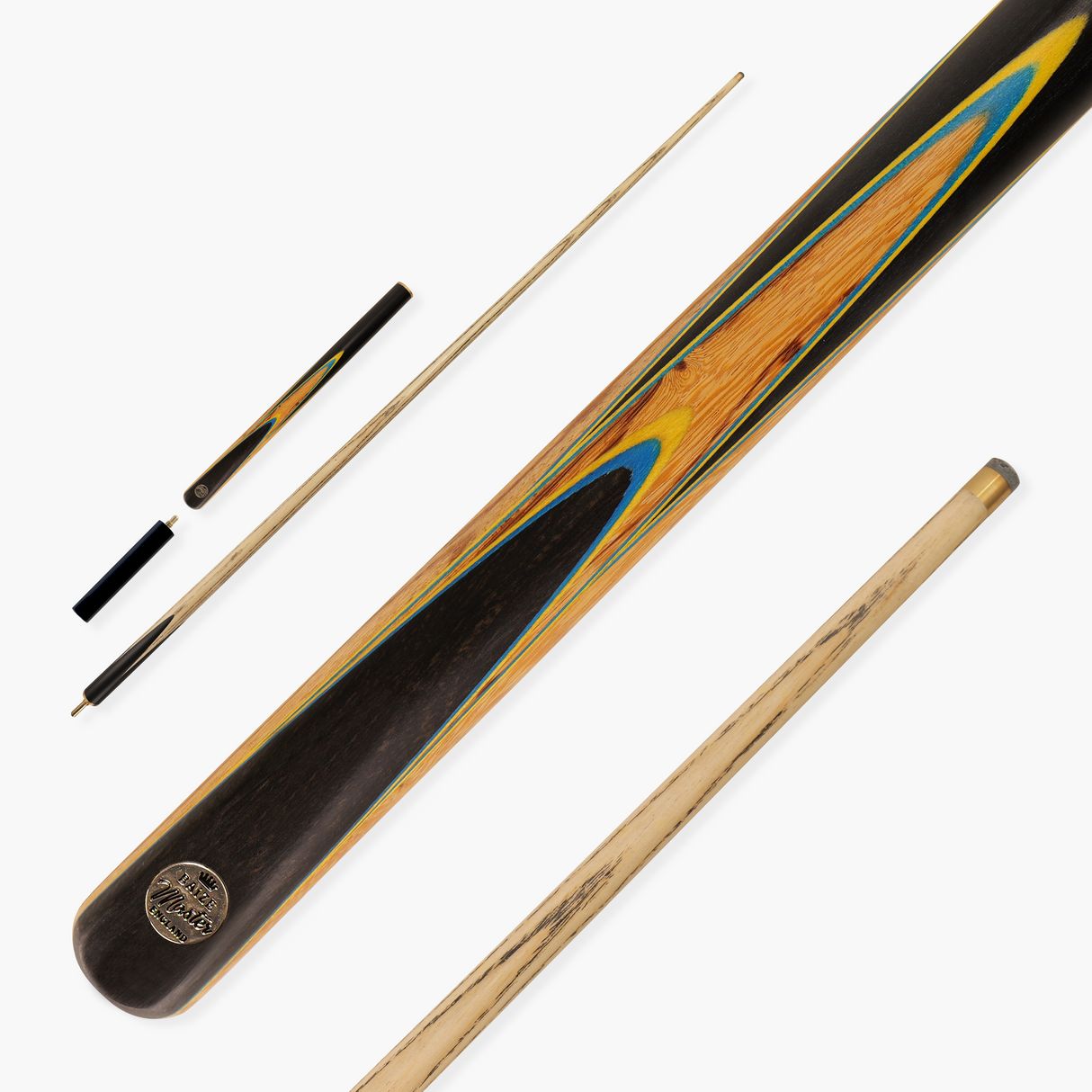 Baize Master Gold Series Golden Eclipse 58 Inch ¾ Joint Premium Ash Snooker Pool Cue 9.5mm Tip