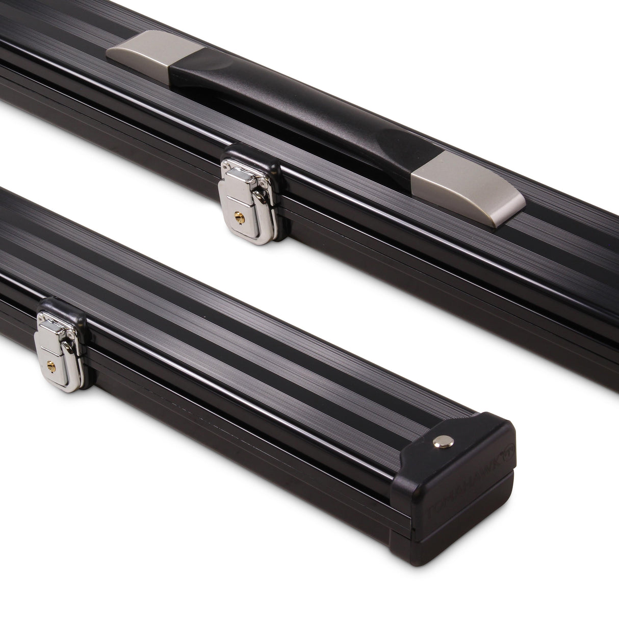 3/4 Lockable Aluminium Snooker Pool Cue Case with Tough Plastic Ends - Holds 1 3/4 Joint Cue + Extensions