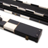 Deluxe 2 Piece 3 SLOT CHEQUERED Snooker Pool Cue Case with Plastic Ends