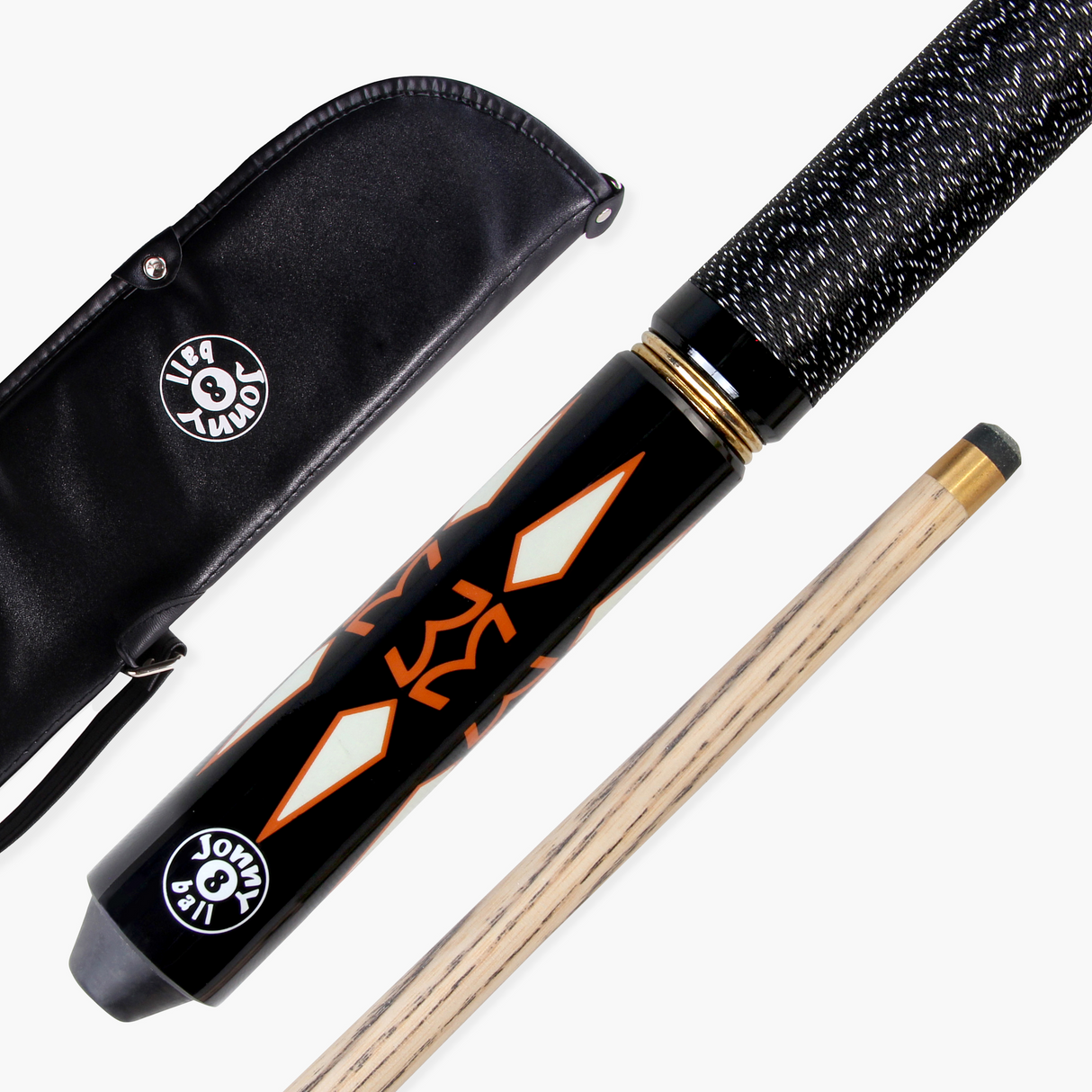 Jonny 8 Ball 'INCA' 9mm Tip Adjustable 4 Piece Ash Pool Cue & Soft Case