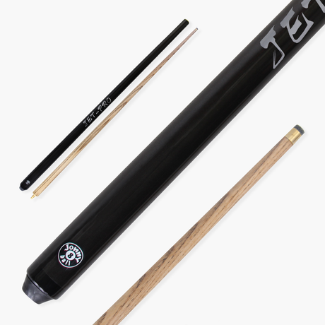 Jonny 8 Ball 57 Inch BLACK JET-PRO 2pc Ash Pool Cue with 8mm Elk Master Tip