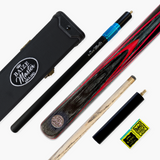 Baize Master RED EMPEROR SNOOKER CUE SET with Case 2 x Extensions and Chalk