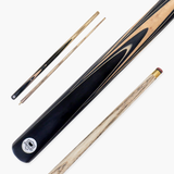 PRO147 Pearl Series C Hand Spliced 2 Piece 57 Inch Snooker Pool Cue with Smooth Premium Ash Shaft and Ebony Style Butt with 9.5mm Pro Leather Tip