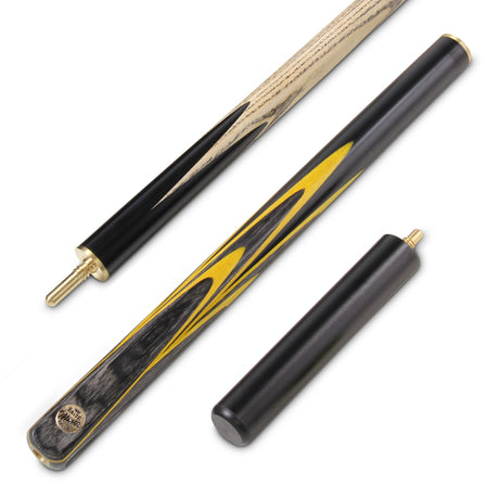 G14 Baize Master Gold Series 58 Inch ELECTRIC EMPEROR Snooker Cue Hand Made ¾ Jointed Professional Ebony Snooker Pool Cue with 9.5mm Tip and 6 Inch Mini Butt Extension