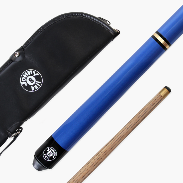 Jonny 8 Ball 57 Inch BLUE TRIAD 3 Section Ash Pool Snooker Cue WITH SOFT CASE