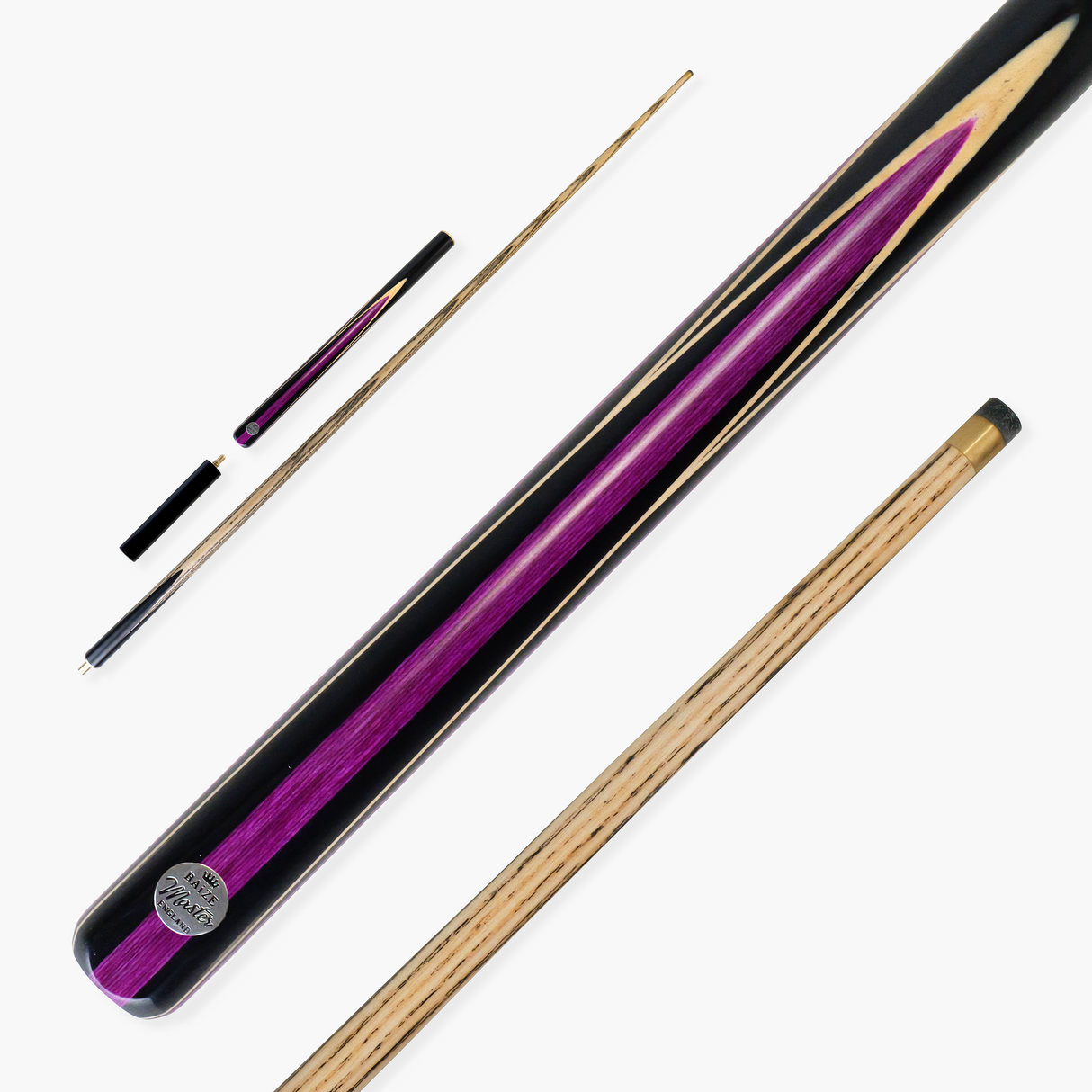 Baize Master 3/4 PURPLE JESTER 57 Inch Ash Snooker Pool Cue with 9.5mm Tip