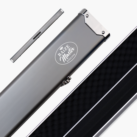 BAIZE MASTER Prestige Pro Aluminium 3/4 Luxury Snooker Pool Cue Case – Holds Two ¾ Joint Cues