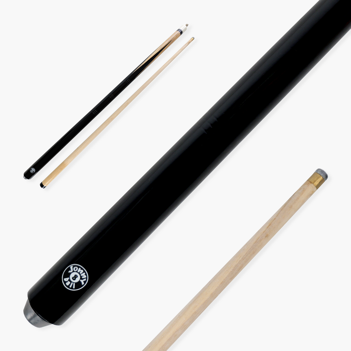 Jonny 8 Ball 57 Inch 2 Piece Pub Style Snooker Pool Cue with 9.5mm Stick on Tip