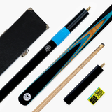 PRO147 Pearl Series Blue 57 Inch 3/4 Jointed Snooker Pool Cue and Case Set 9.5mm Tip