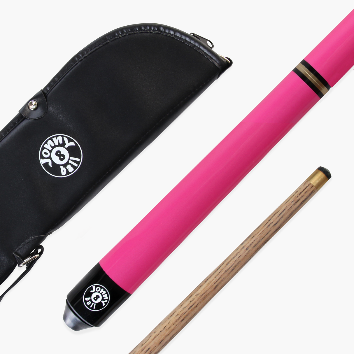 Jonny 8 Ball 57 Inch NEON PINK TRIAD 3 Section Ash Pool Snooker Cue & SOFT CASE