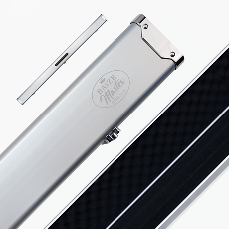 BAIZE MASTER Prestige Pro Aluminium 3/4 Luxury Snooker Pool Cue Case – Holds Two ¾ Joint Cues