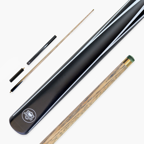 PRO147 Black & White STRIKER 57 Inch 3/4 Snooker Pool Cue with 9.5mm Tip - Mini Butt Included