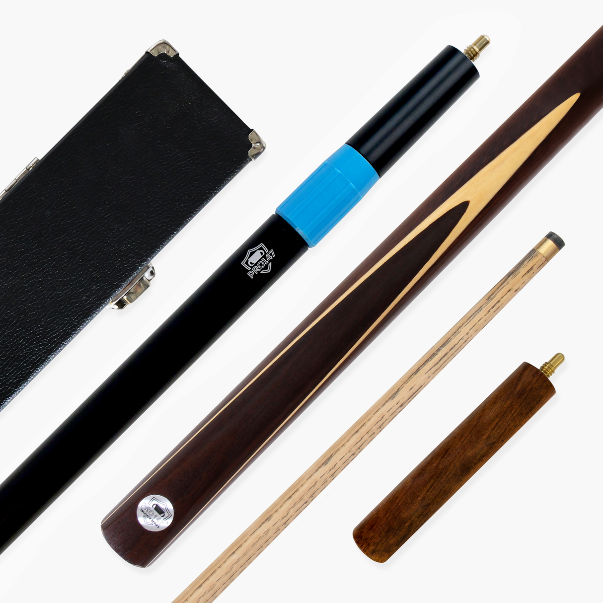 PRO147 CLASSIC SANDALWOOD 3/4 Premium Snooker Pool Cue and Case Set 9.5mm Tip