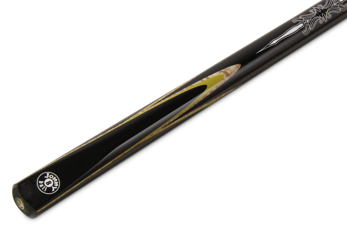 Jonny 8 Ball BLACK SUN 57 Inch 2 Piece Centre Joint Ash English Pool Cue with 8.5mm Tip