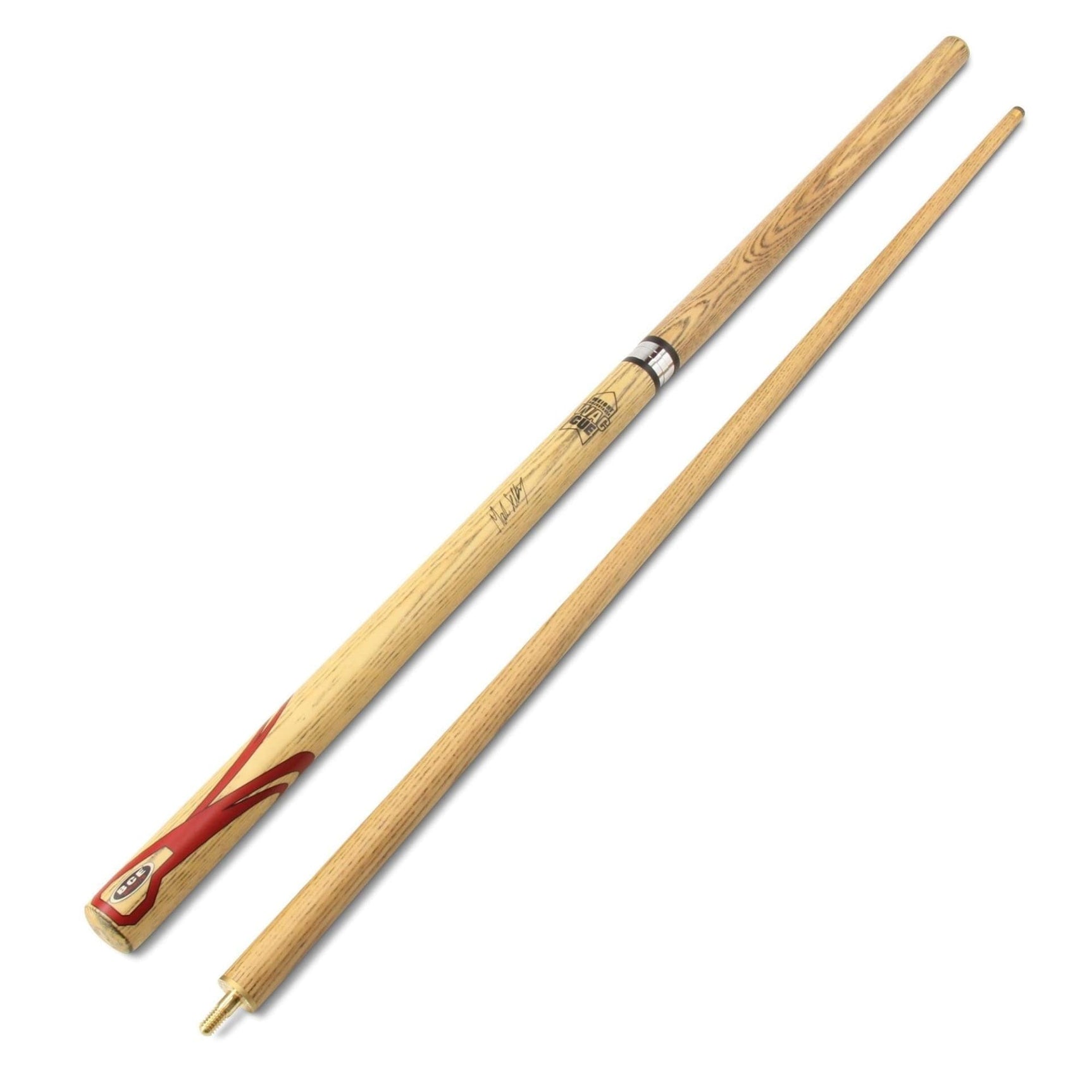 BCE Mark Selby RED CLASSIC ASH Weight Adjustable 57" 2pc Ash Pool Snooker Cue - 9.5mm
