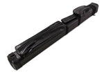 Funky Chalk ALL BLACK Leather Patch Effect SQUARE 2 Piece Snooker Pool Cue Case - Holds 2 Centre Jointed Cues