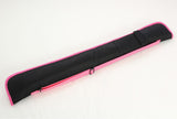 Quality Fur Lined BLACK with PINK Piping 2pc Cue Case for Snooker Pool Cue