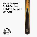 Baize Master Gold Series Eclipse Collection 58 Inch ¾ Joint Premium Ash Snooker Pool Cue and Case Set 9.5mm Tip