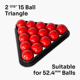 2 1/16'' (52.4mm) 15 Ball BLACK Plastic Full Size SNOOKER BALL Triangle for 2 1/16 INCH Balls