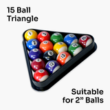 2'' (51mm) 15 Ball BLACK Plastic Triangle (Standard Pub Pool Triangle) for 2 INCH Balls