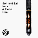 Jonny 8 Ball 'INCA' 9mm Tip Adjustable 4 Piece Ash Pool Cue & Soft Case