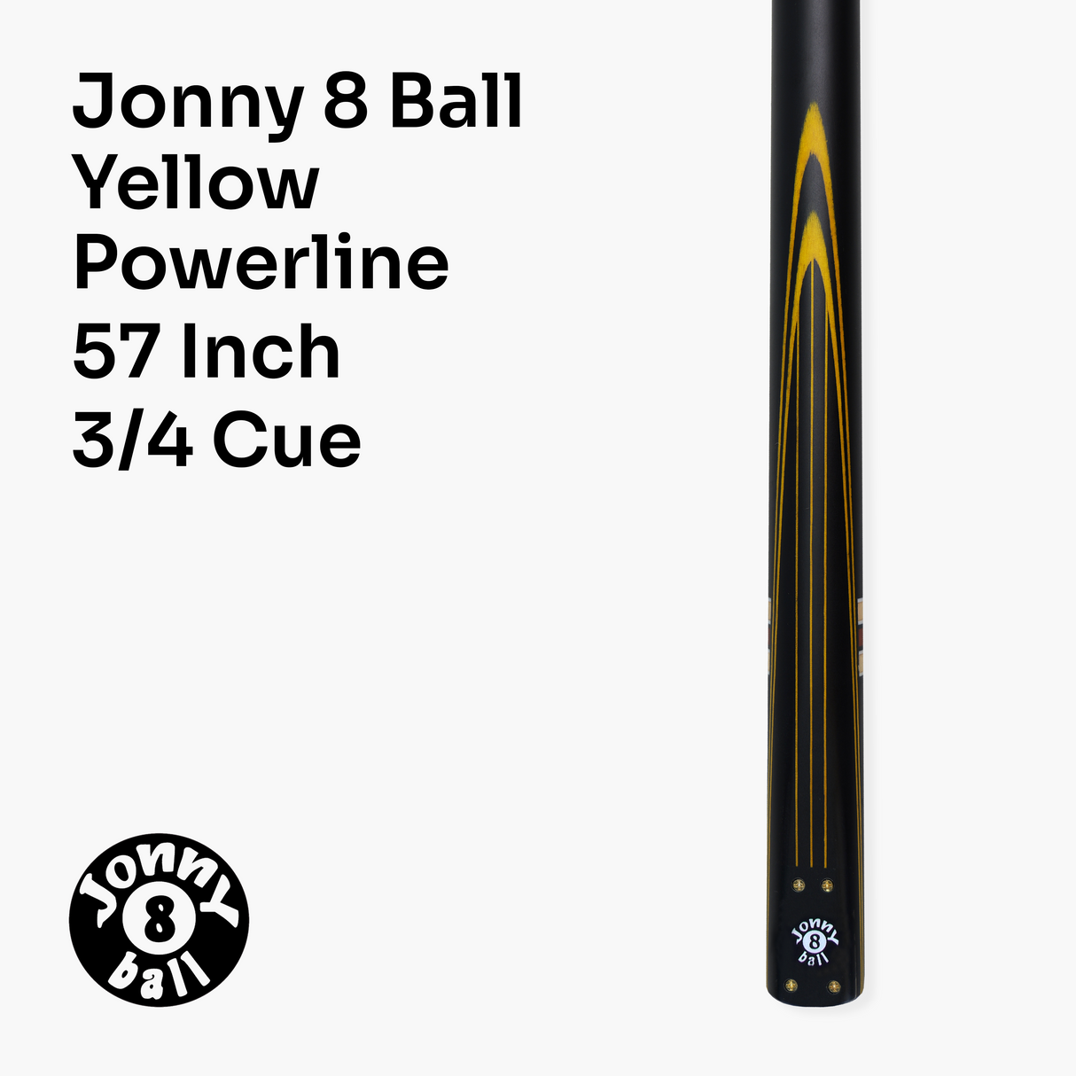 Jonny 8 Ball 57 Inch Traditional ¾ Jointed Ash Snooker Pool Cue 9mm tip + Mini Butt